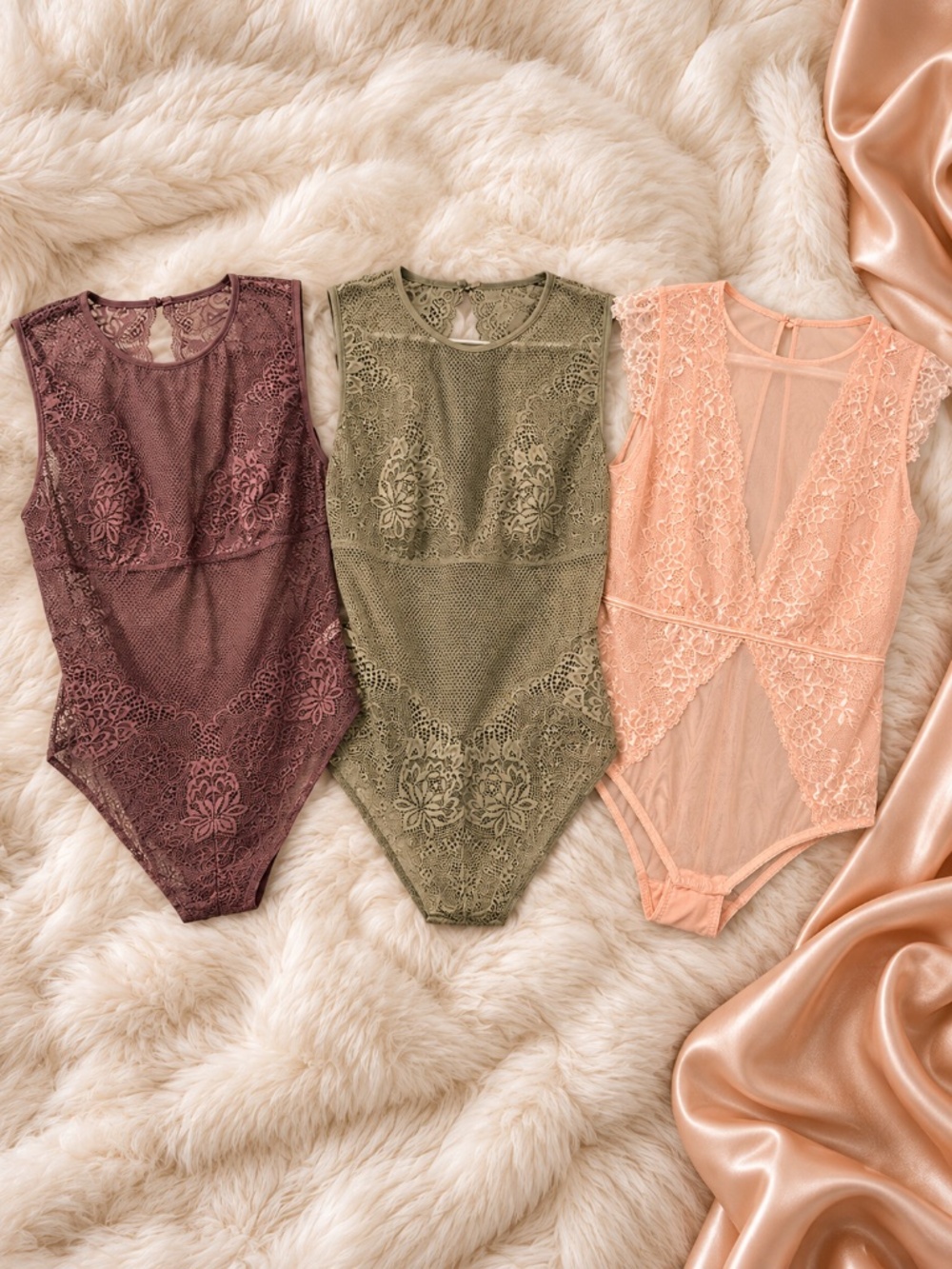 Bodysuit Set – 3- Piece Lace Set- La Vie en Rose + Marilyn Monroe